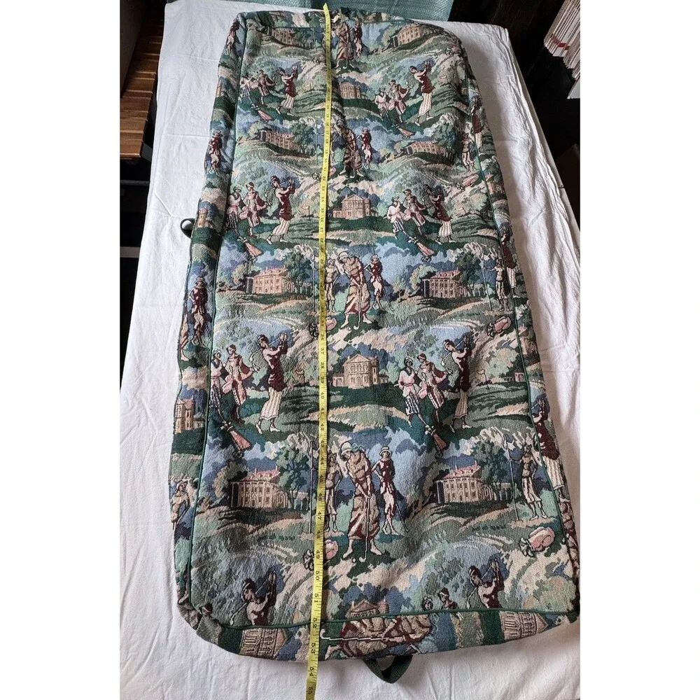 Vintage Gloria Rae Tapestry Garment Bag Made In USA‎ Golf Scene Luggage Carrier